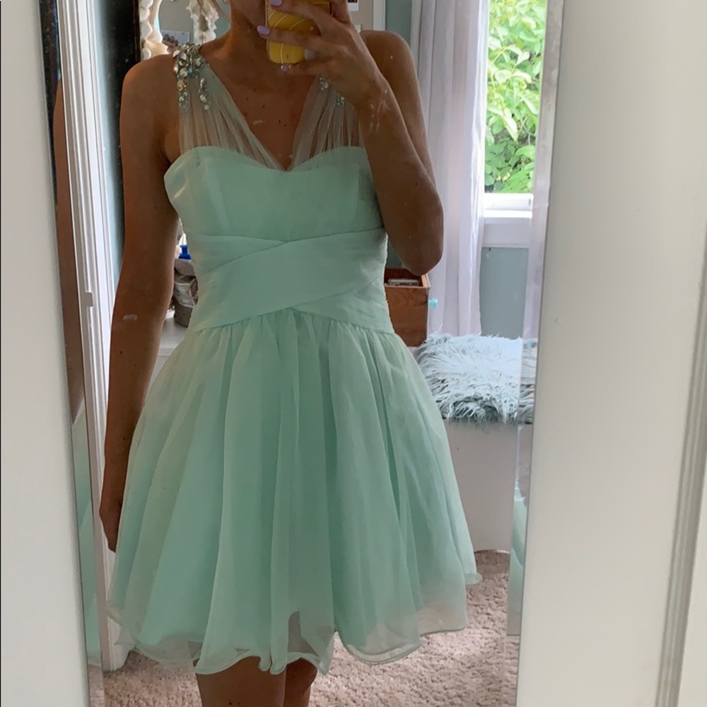 Mint Green Cupcake Dress with Gems